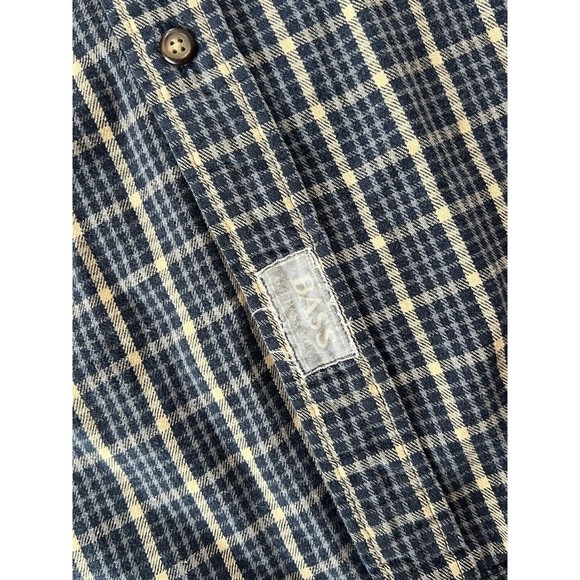 G.H. Bass & Co Men Large Yellow/Blue Plaid Long Sleeve Button Down Flannel Shirt - Picture 8 of 9